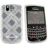 For Blackberry Tour Crystal Silicone Case White Argyle