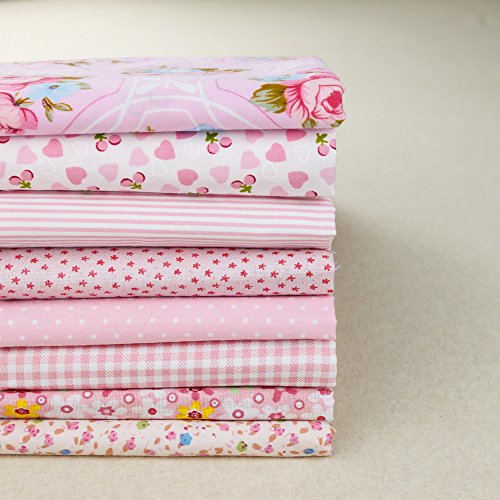 Cotton Fabric Quilt Fabric Fat Quarter Bundle Pink Floral Pattern Sewing Handmade Textile Fabric Material Color Pink