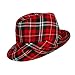 51gYoytmb0L. AA75  SKULL W/BOW ON RED PLAID FEDORA HAT