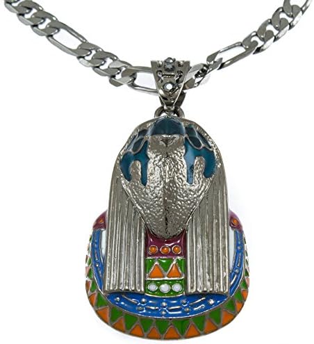 Hip-Hop Bling Iced Hematite Black Tone New Kanye West Egyptian Horus Pendant Necklace Free 24