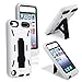 White/Black Hybrid Rugged Hard Silicone Case Cover w/Stand for Apple iPod Touch 5th Generation 5G 5