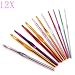 WMA 12 Sizes Multi coloured Aluminum Crochet Hooks Needles Set 2mm-8mm
