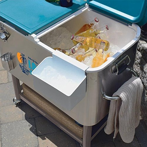 Tommy Bahama 100 Qt Stainless Steel Rolling Party Cooler 130 Can