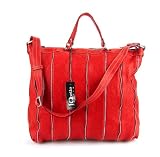 IO Pelle Italian Zippered Handbag Shoulder Bag Laptop Case Briefcase in Artichoke, Navy Blue, Red and Off-White Leather