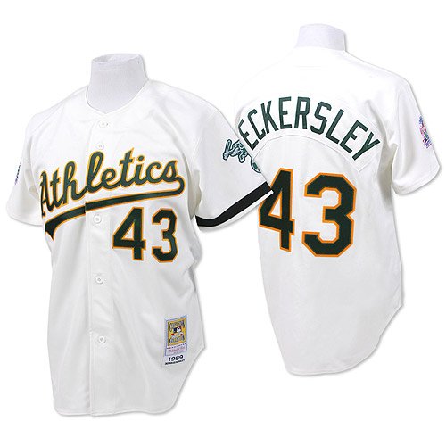 Oakland Athletics Authentic 1989 Dennis Eckersley Home Jersey By Mitchell & Ness 40