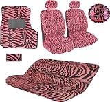 51gZ0qZAVOL. SL160  15 Pieces Safari Zebra Pink and Black Animal Print Auto Interior Gift Set with Side Opening for ARM Rest