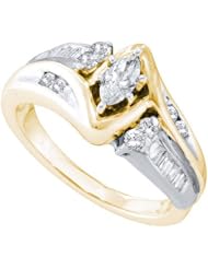 0.50CT DIAMOND 0.25CT MARQUISE CENTER BRIDAL RING