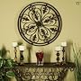 Tuscan Wrought Iron 24" Round Wall Grille with Fleur De Lis