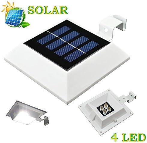 ORS Solar Powered 4 LED Light for Outdoor Garden, Roof Gutter, Fascia Board, Fence, Tiki Hut, Dog House, Tree, Outside Garage Door, Wall Etc.. with Bracket (Small Accent Light)