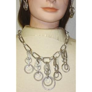 Antique Silver Plated Medium Chain Necklace and Earrings