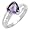 1.50 Carat Genuine Amethyst & Diamond Sterling Silver Ring