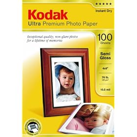 Kodak Ultra Premium Photo Paper, 4 x 6 Inches, Semi Gloss, 100 sheets (1335561)