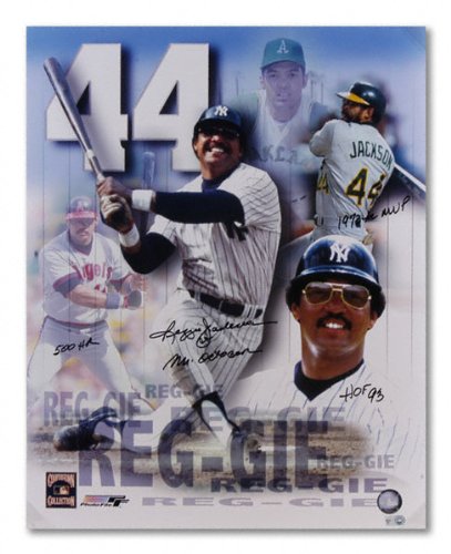 Mounted Memories New York Yankees Reggie Jackson Autographed 16x20 Collage w/ Four Inscriptions