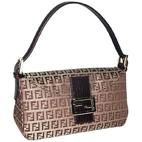 Fendi Mama Medium Beige Brown Zucchino Baguette 8BR003-TN9-F0LK9