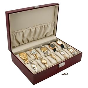 10 Watch Rosewood Display Case Storage Jewelry Box