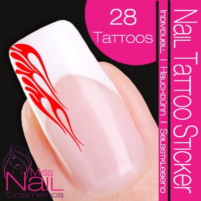 Nail Tattoo Sticker Flammen - rot Preisvergleich