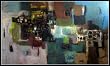 The Village, Original Early California (1950's) Oil on Board Painting By Alice Lindsay Price - Unframed Artwork