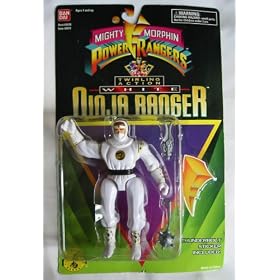 POWER RANGERS Twirling Action White Ranger: 1995 BANDAI