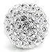RUBYCA Pave Czech Crystal Disco Ball Clay Beads fit Shamballa Jewelry (20pcs, 8mm, White Clear)