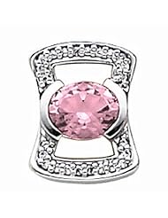 14K White Gold Oval Cut Pink Sapphire and Diamond Pendant -- LIFETIME WARRANTY