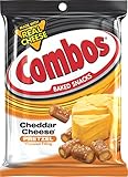 Combos Cheddar Cheese Pretzel Baked Snacks, 6.3 Ounce Bag (Pack of 12)
