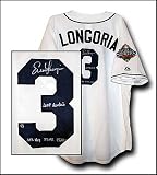 Evan Longoria Signed 2008 Tampa Bay Rays World Series Home Jersey Inscribed "2008 Rookie .272 AVG 27 HR 85 RBI" Limited Edition