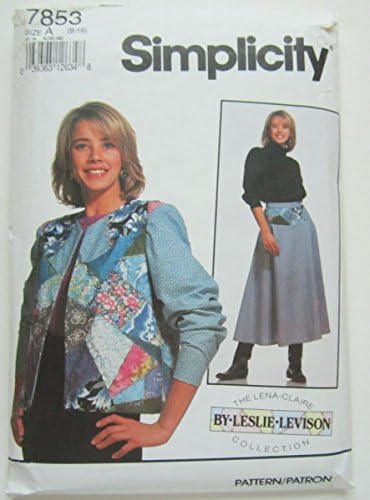 Simplicity 7853 Pattern Uncut Misses Patchwork Jacket Skirt Size 8-18 Lena Claire Uncut