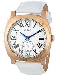 a_line Womens AL-80023-RG-02-WH Pyar Analog Display Japanese Quartz White Watch
