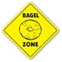 BAGEL ZONE -Sign- hot fresh bagels coffee shop slicer