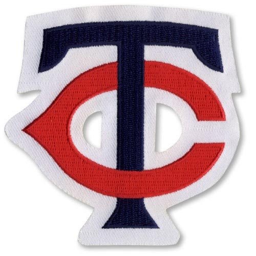 2 Patch Pack - Minnesota Twins ''TC'' Retro MLB Baseball Jersey Sleeve Patches 1987-2001