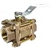 NIBCO NL99Hx5 Silicon Bronze Lead-Free Ball Valve, Stainless Steel Trim, Three-Piece, Lever Handle, 3/8" Female NPT Thread (FIPT)