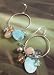 Fashion earrings 790 silver colour hoops with beads and shell