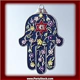 Blue Floral Hamsa Plaque Decoration Wall Hanging Swarovski Crystals CHAMSA HAMESH HAMSA Kaballah