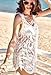 MG Collection® White Floral Design Openwork Lace Beach Top / Swimsuit Cover Up