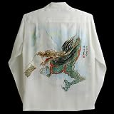 MAKANALEI(マカナレイ)長袖 ハンドペイント アロハシャツ【龍-L】HAD-005Lの画像
