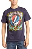 Liquid Blue Young Men's Grateful Dead Steal Your Roses Short Sleeve Tee,Blue,Large