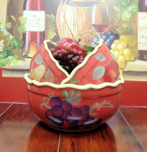 KITCHEN BOWLS,MIXING BOWLS,TUSCANY ORCHARD RED DECOR