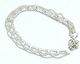 Valentines Day Gifts Ankle Bracelet Pair in Silver 10.25 inches