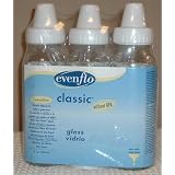Evenflo 3 Pack Classic Glass Bottle, 8-Ounce ~ Evenflo