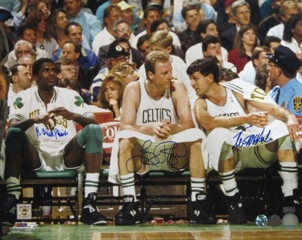 Robert Parish, Larry Bird & Kevin McHale Autographed/Hand Signed Boston Celtics 16x20 Photo