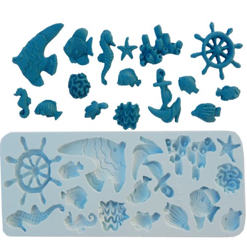 Silicone Molds Cake Fish Series 16 Pc Decorating Fondant Gompaste Supply M4900 By Ok Molds