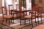 7pc Elegant Metal & Wood Dining Table & Chair Set