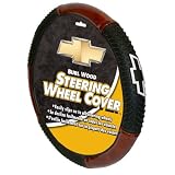 Chevy Logo Burl Wood Style Steering Wheel Cover by Plasticolor