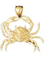 Dazzlers Solid 14 karats Gold Crab Charm Pendant available in three colors from jewelsberry (weights: 5.3 grams only)