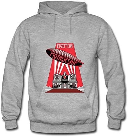 Suiyue Guan Mens Hoodies Led Zeppelin Mothership Grey Size L