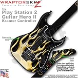 PS2 Guitar Hero II ( 2 ) Kramer Skin Metal Flames Yellow by WraptorSkinz TM (GUITAR NOT INCLUDED)
