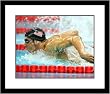 Michael Phelps 2008 USA Olympic Swimming Framed 8x10 Photograph Side View Black Cap