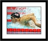 Michael Phelps 2008 USA Olympic Swimming - Side View Black Cap - Framed 8x10 Photograph