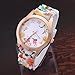 Mostsola Women Silicone Printed Flower Causal Quartz Wrist Watches Orange