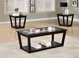 3pc Coffee Table Set Cappuccino Finish